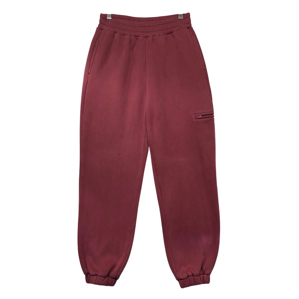 Comfrt Airplane Mode Signature Fleece Sweatpants Maroon Red Joggers Womens M